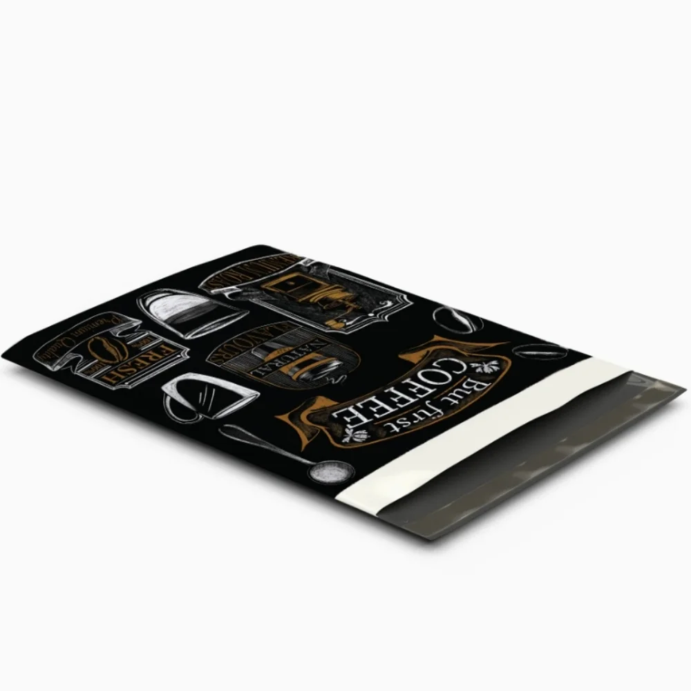 10x13 Coffee Shop Designer PolyMailers self adhesive Shipping Bags (10pk)